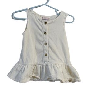 Savannah Cream Sleeveless Dress with Button Details